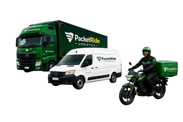 PacketRide truck, delivery van and dispatch rider